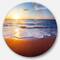 Designart - Stunning Blue Waves and Brown Sand' Beach Photo Metal Circle Wall Art